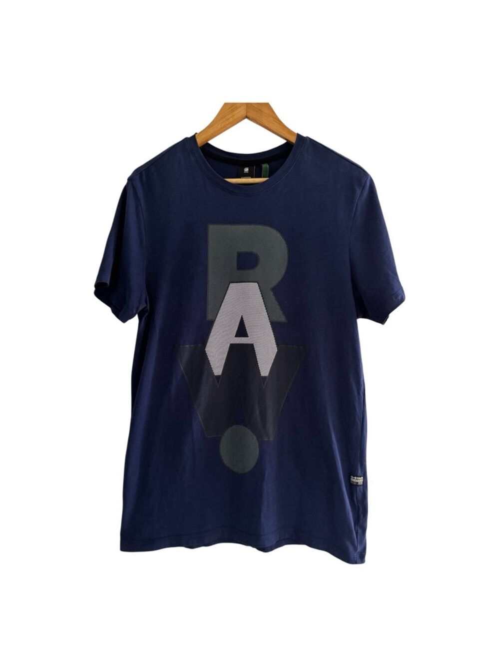 Minimalist Streetwear G-Star Raw Logo Graphic Tee Navy
